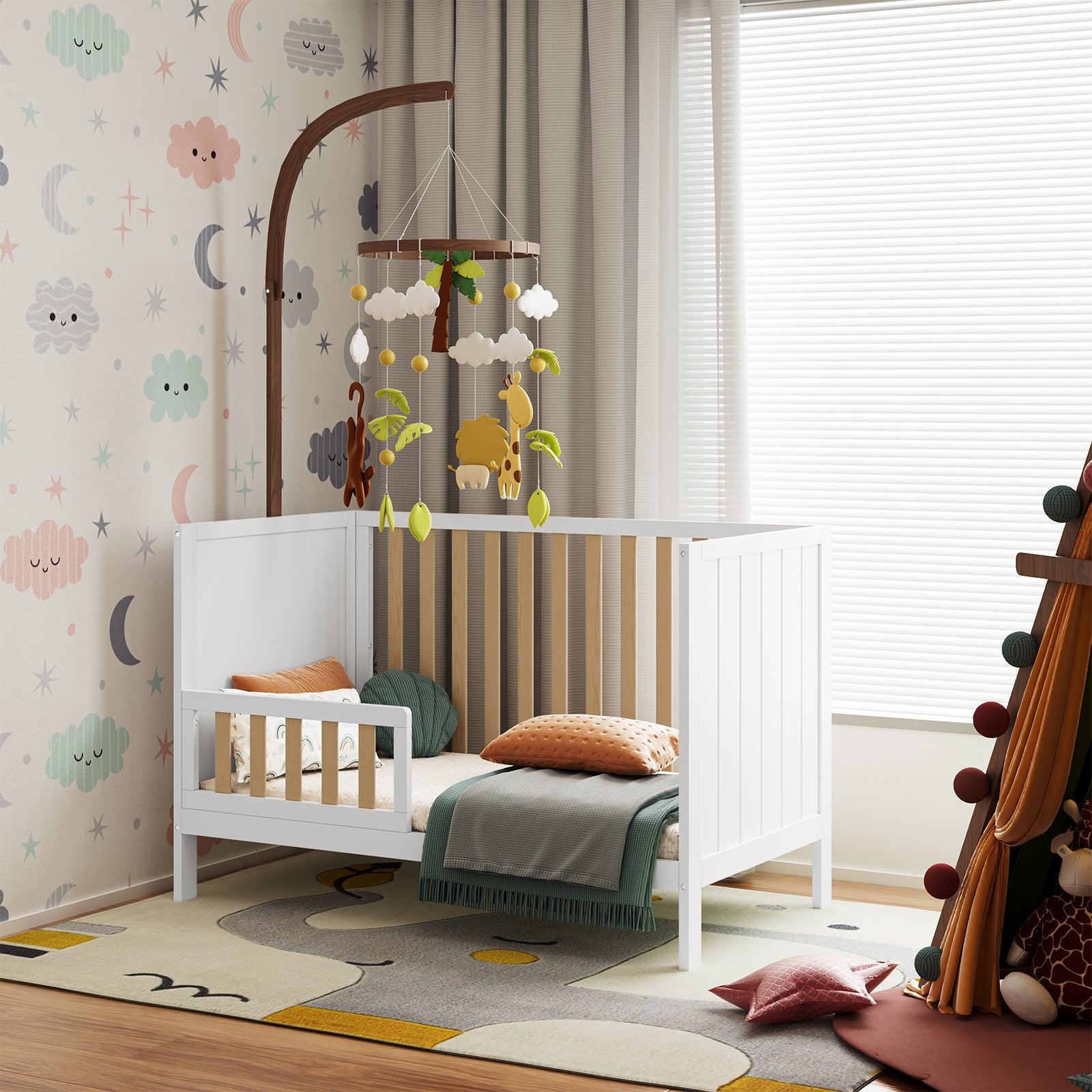 #color_White + Natural Wood