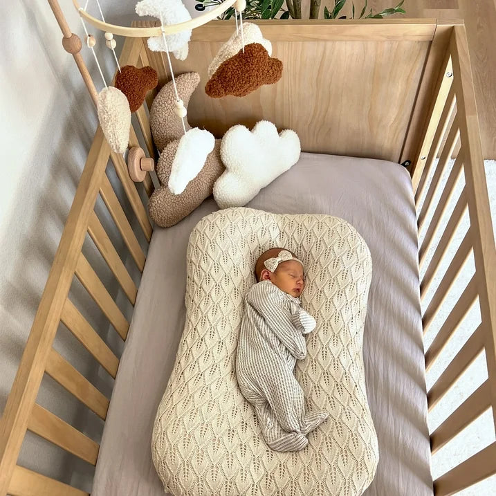 HARPPA 5-in-1 Convertible Baby Crib for Infant to Toddler, Natural Wood