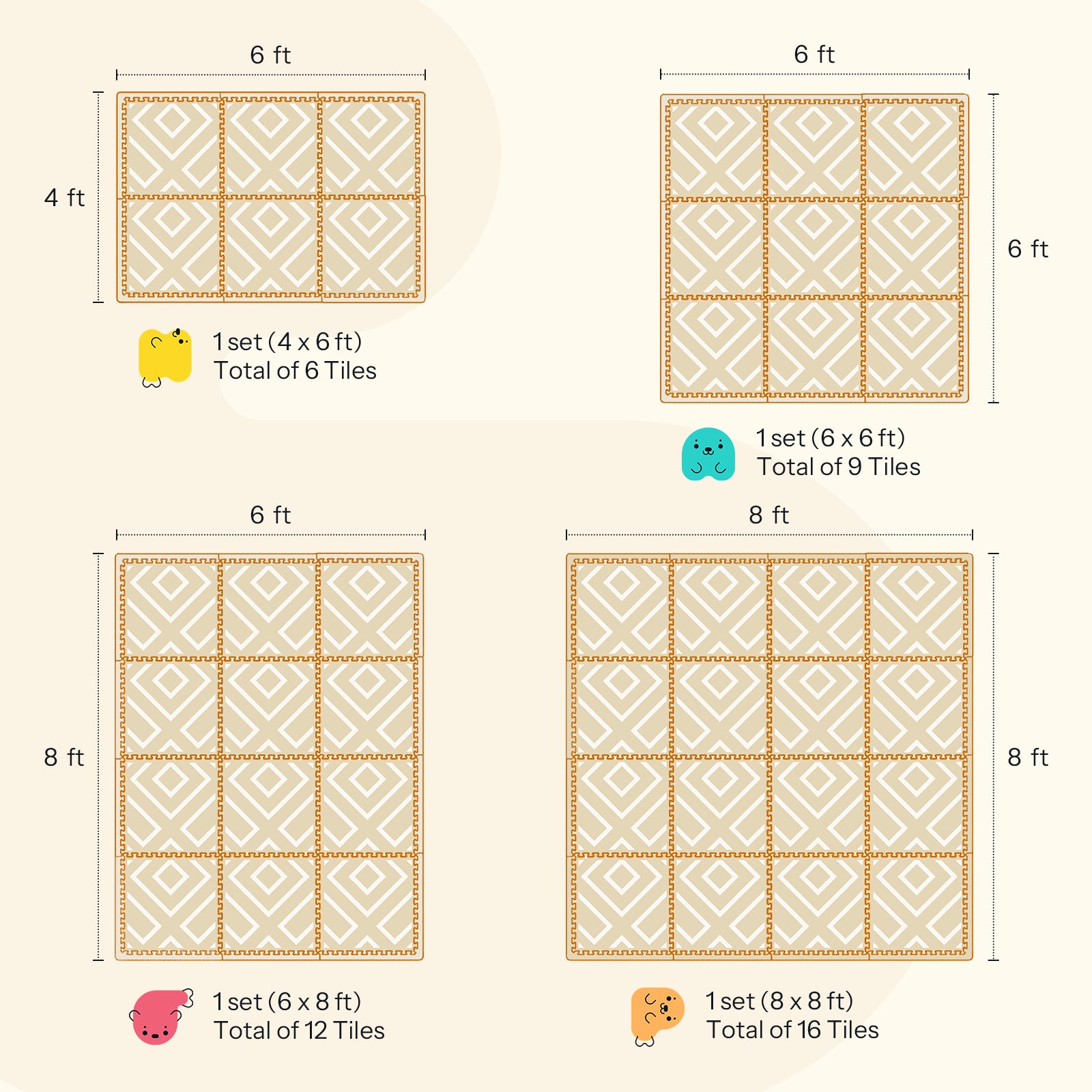 #Sizes_16 Tiles (Approx. 8 × 8 ft)