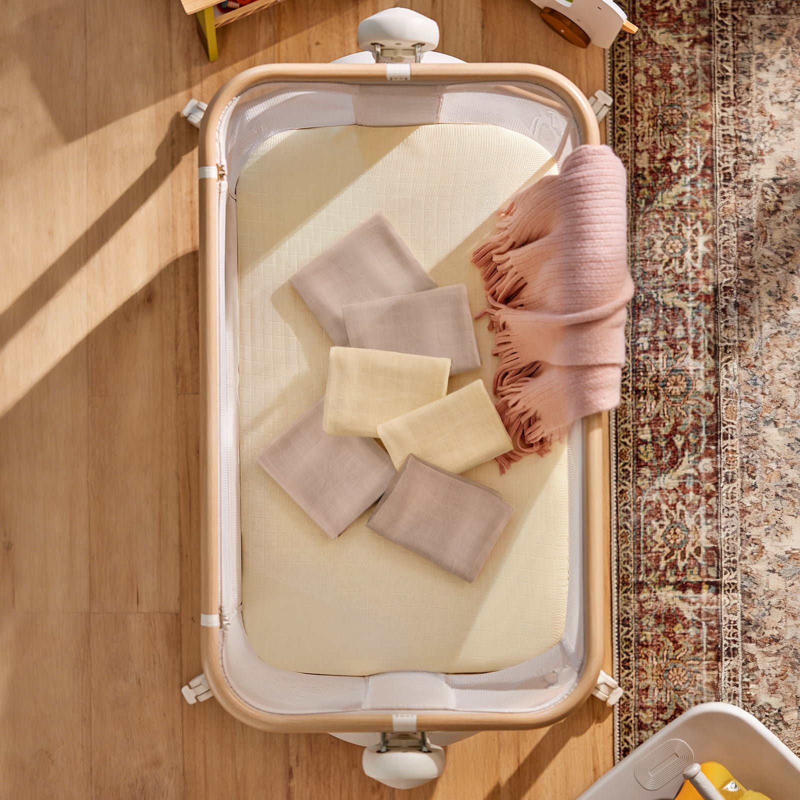 HARPPA Muslin Bassinet Sheets 2 Pack | Fitted Baby Sheets for Cuddly Bassinet & Bedside Sleeper