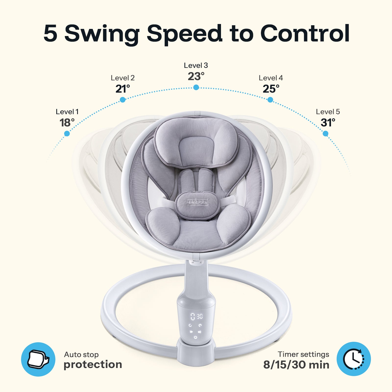 HARPPA Weddell Orbit | Electric Baby Swing for eye-level bonding