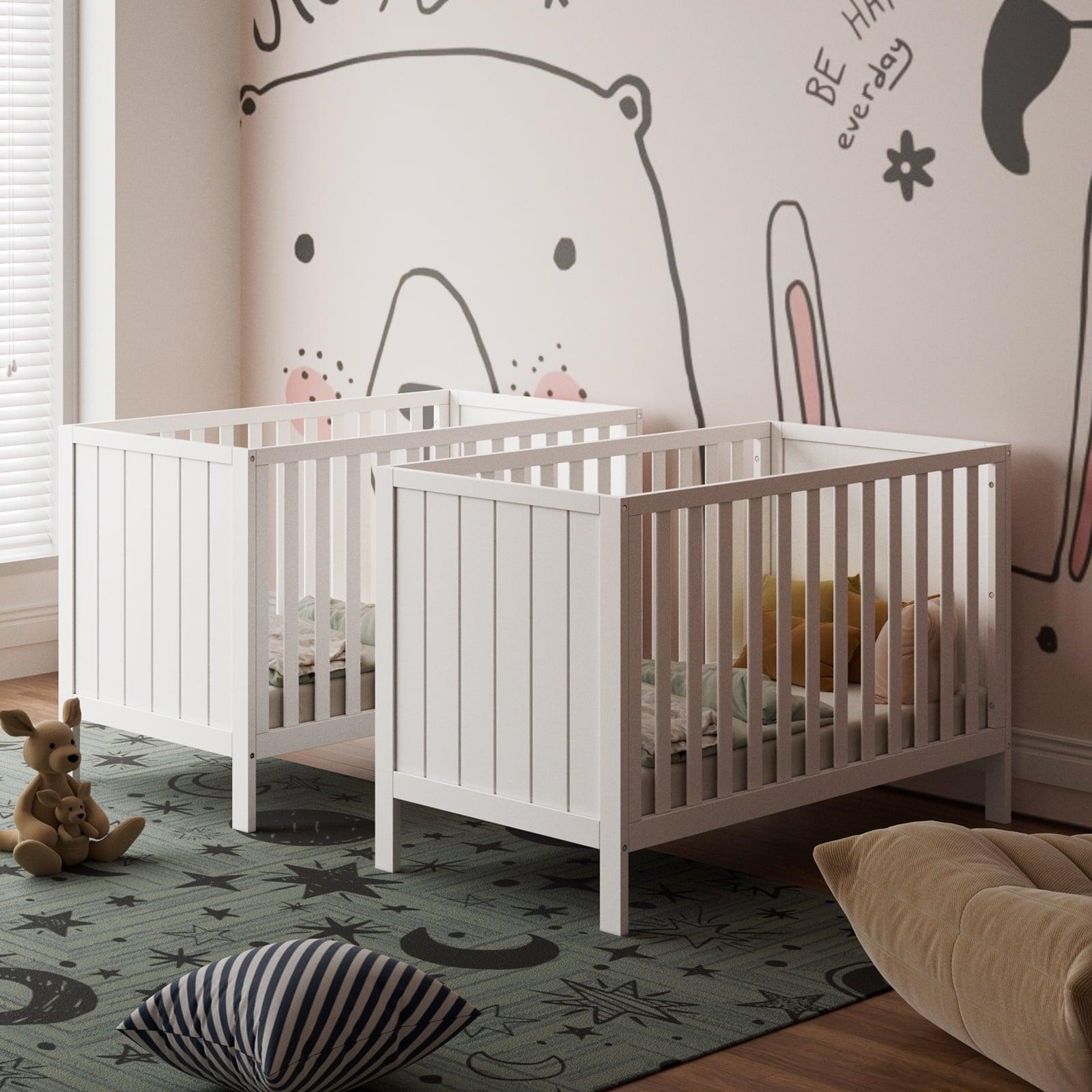 HARPPA 5-in-1 Convertible Baby Crib for Infant to Toddler, White