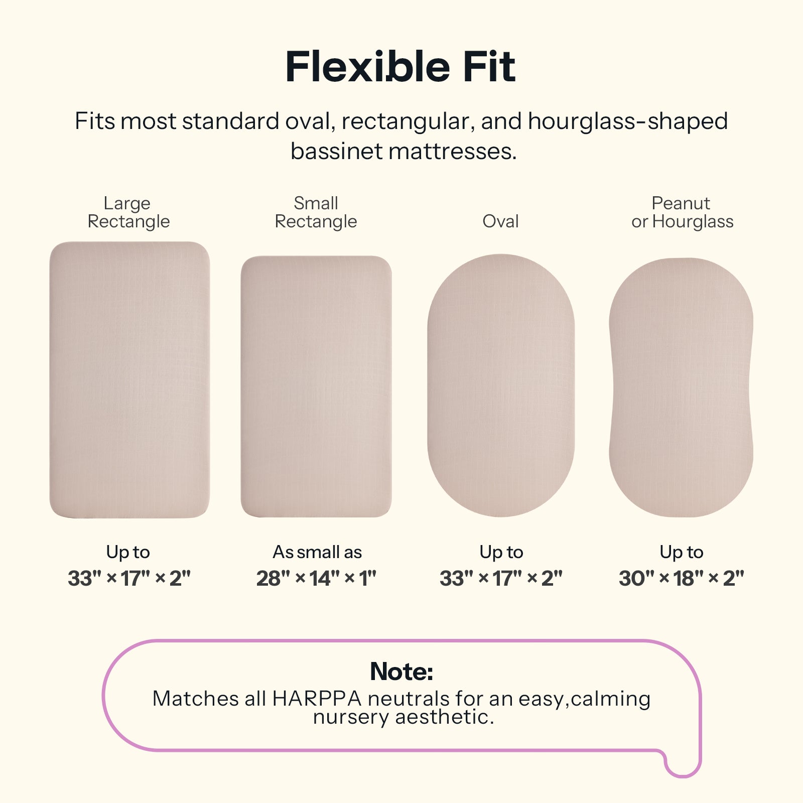 HARPPA Muslin Bassinet Sheets 2 Pack | Fitted Baby Sheets for Cuddly Bassinet & Bedside Sleeper