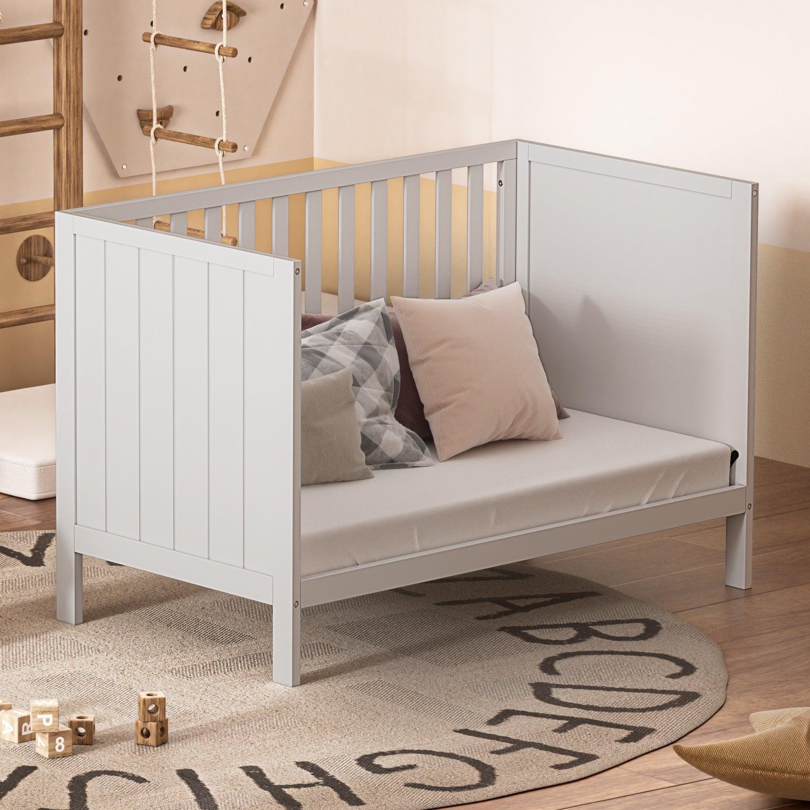 HARPPA 5-in-1 Convertible Baby Crib for Infant to Toddler, White