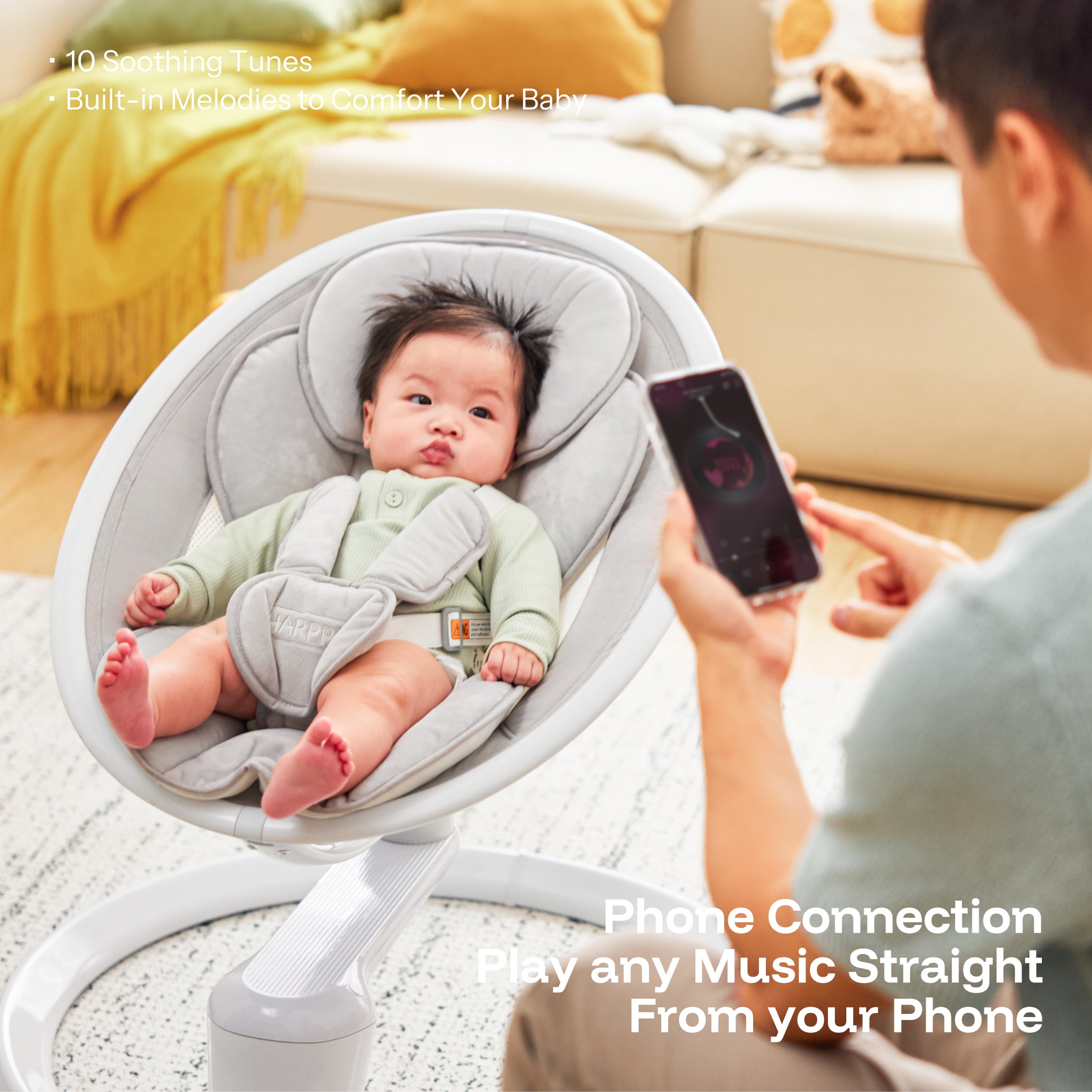 HARPPA Weddell Orbit | Electric Baby Swing for eye-level bonding