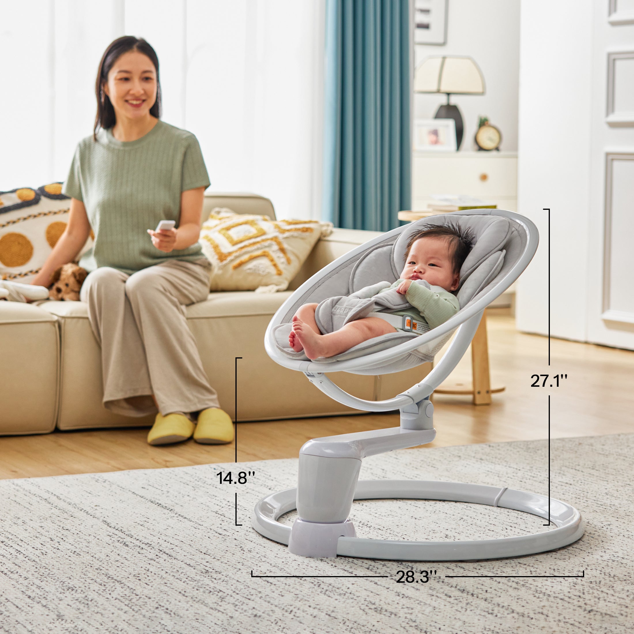 HARPPA Weddell Orbit | Electric Baby Swing for eye-level bonding