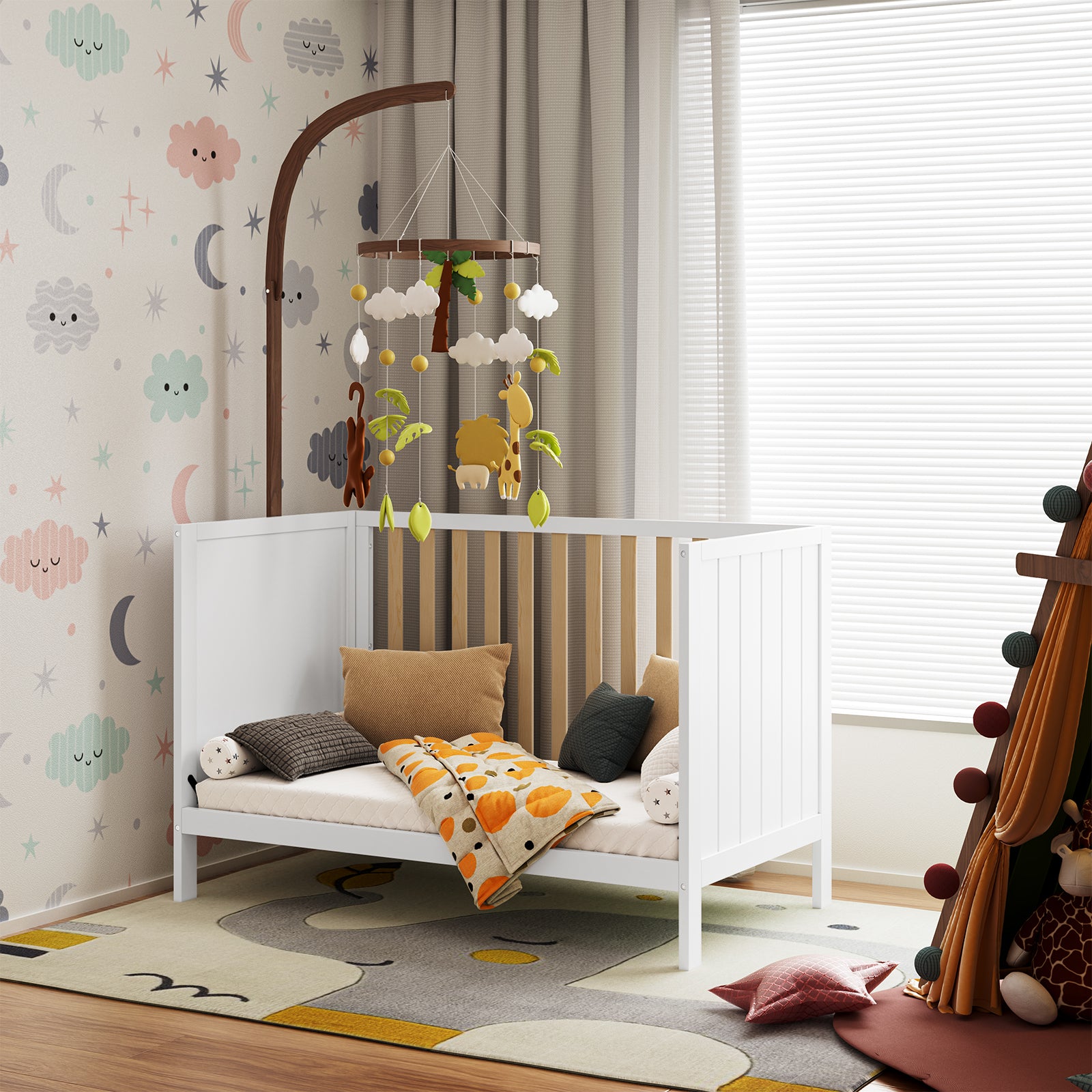 #color_White + Natural Wood