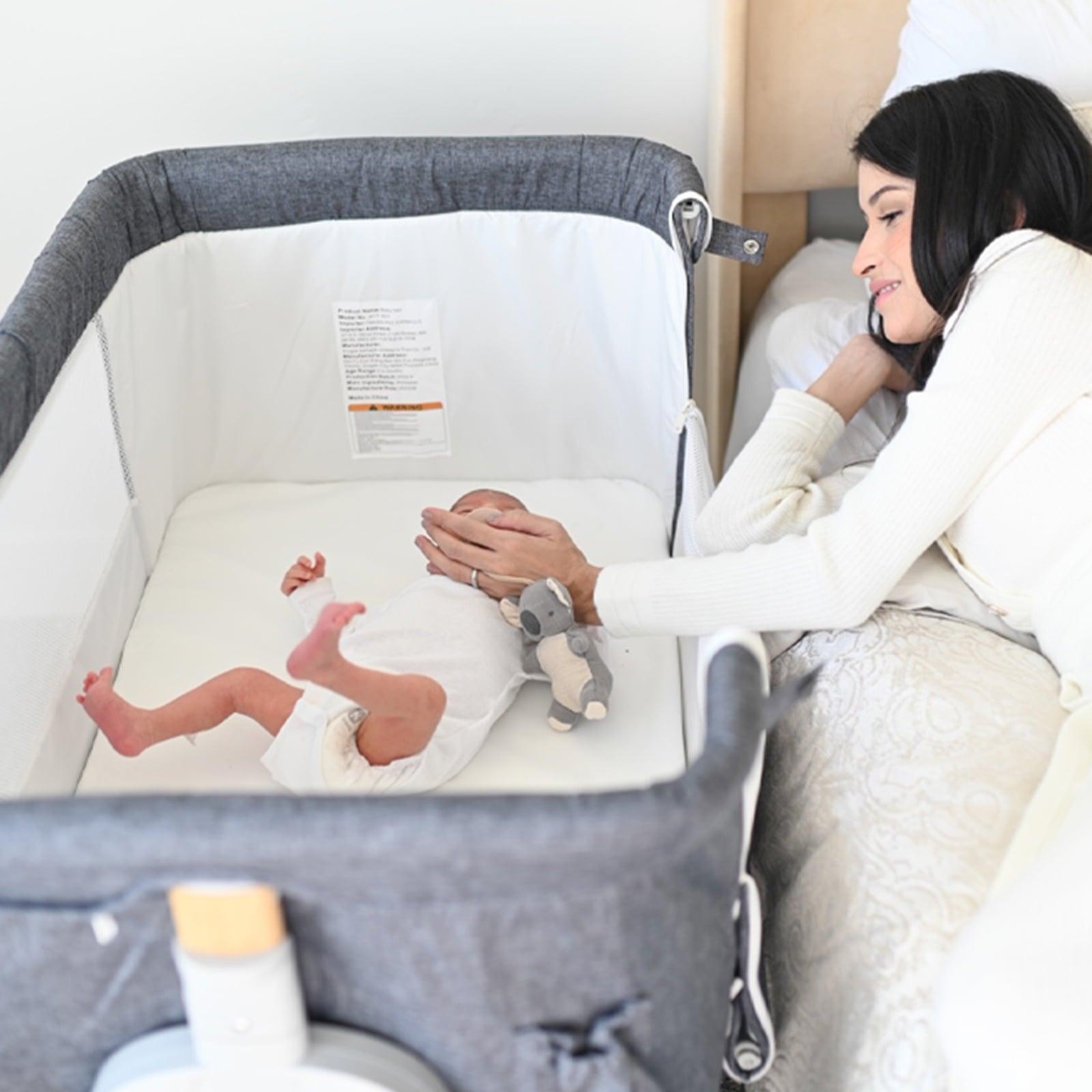 HARPPA 3 in 1 Baby Bassinet Bedside Sleeper, Height Adjustable, Easy Folding, Gray