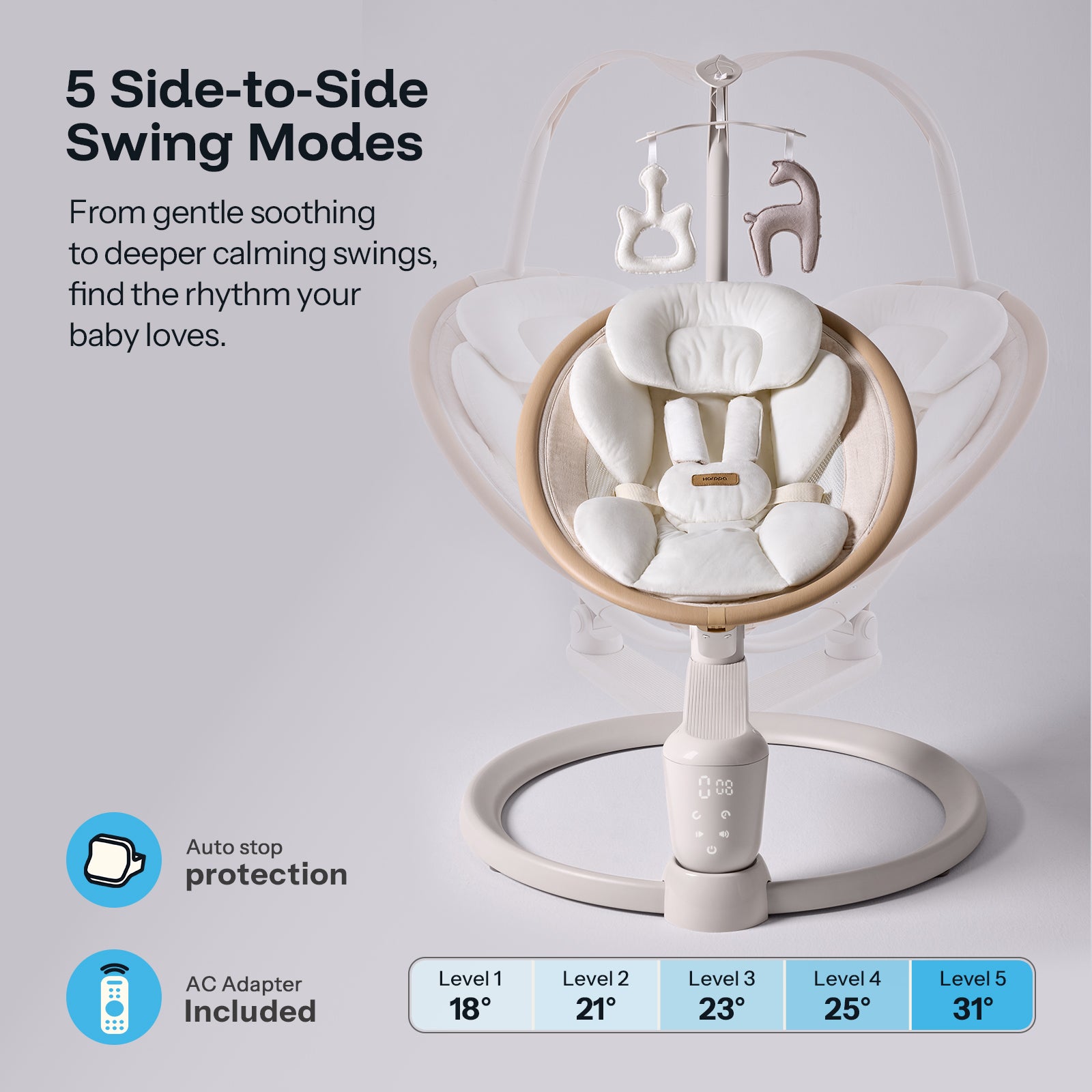 HARPPA Weddell Signature | Eye-Level Electric Baby Swing