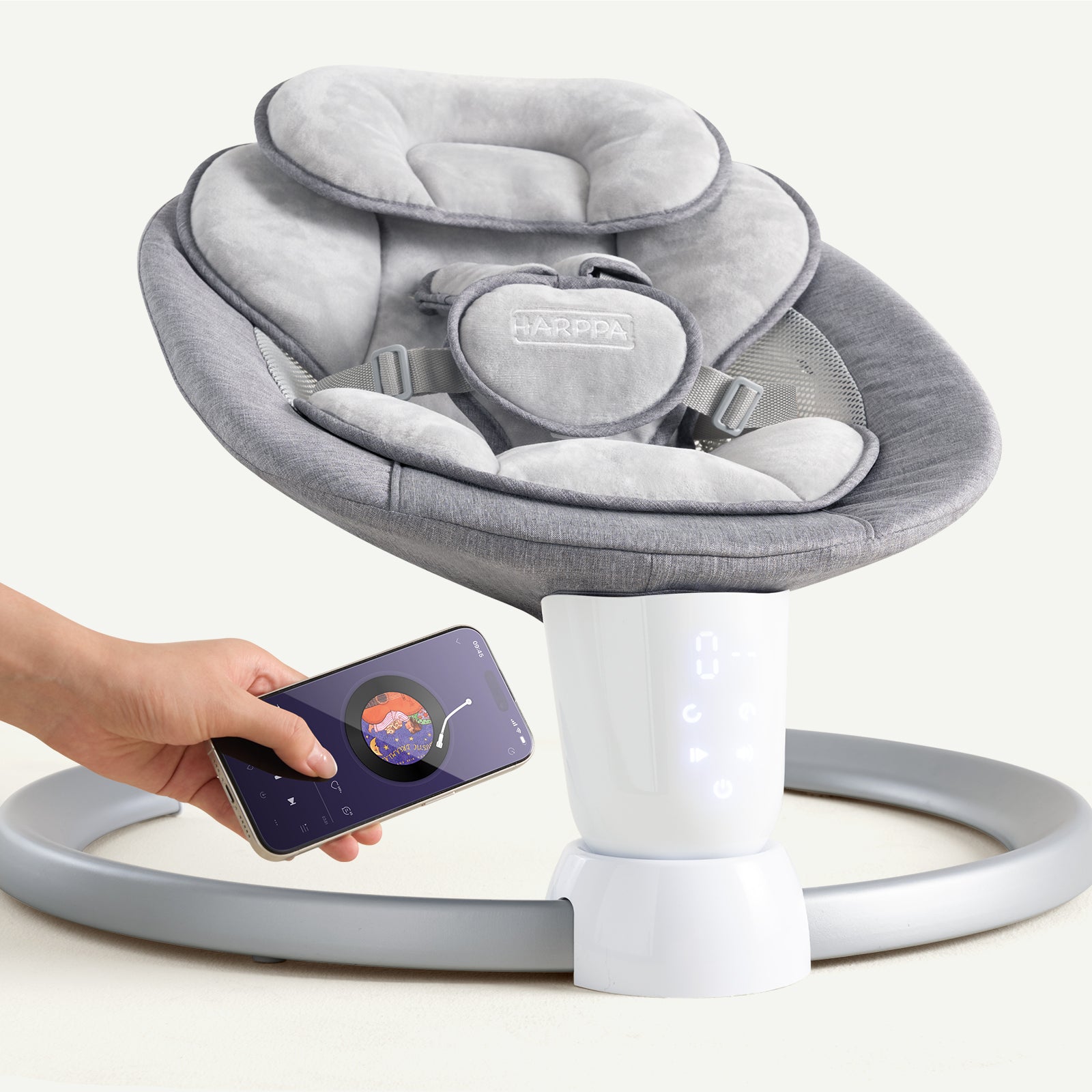 HARPPA Baby Swing for Newborns with Remote Control, 5 Sway Speed, Bluetooth Music