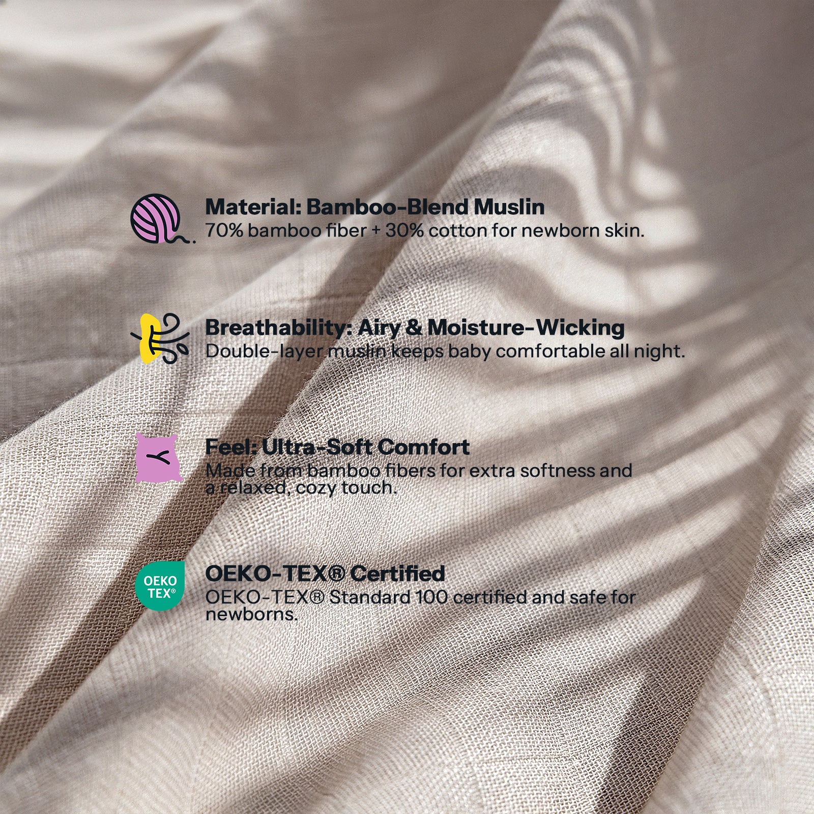 HARPPA Muslin Bassinet Sheets 2 Pack | Fitted Baby Sheets for Cuddly Bassinet & Bedside Sleeper