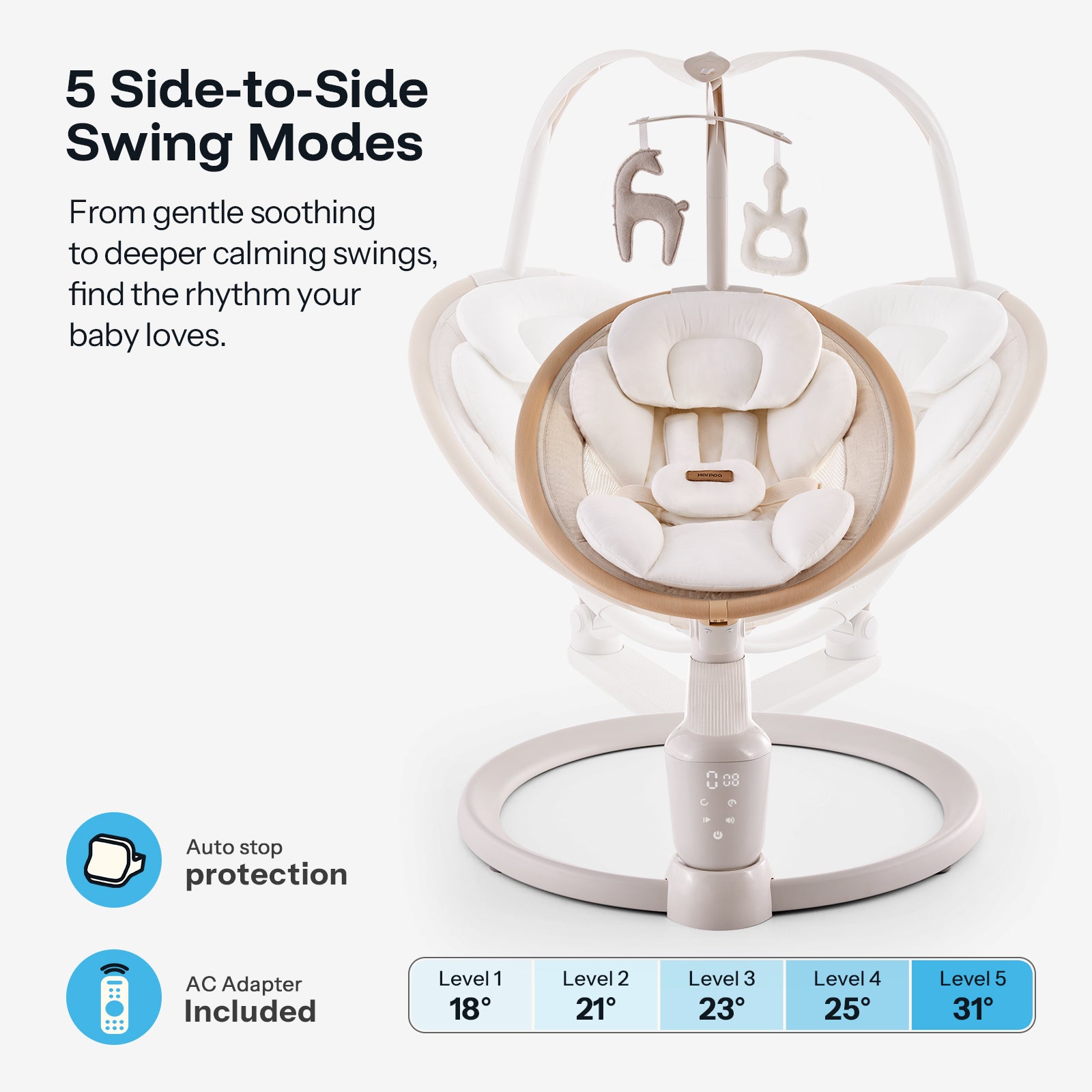HARPPA Weddell Signature | Eye-Level Electric Baby Swing