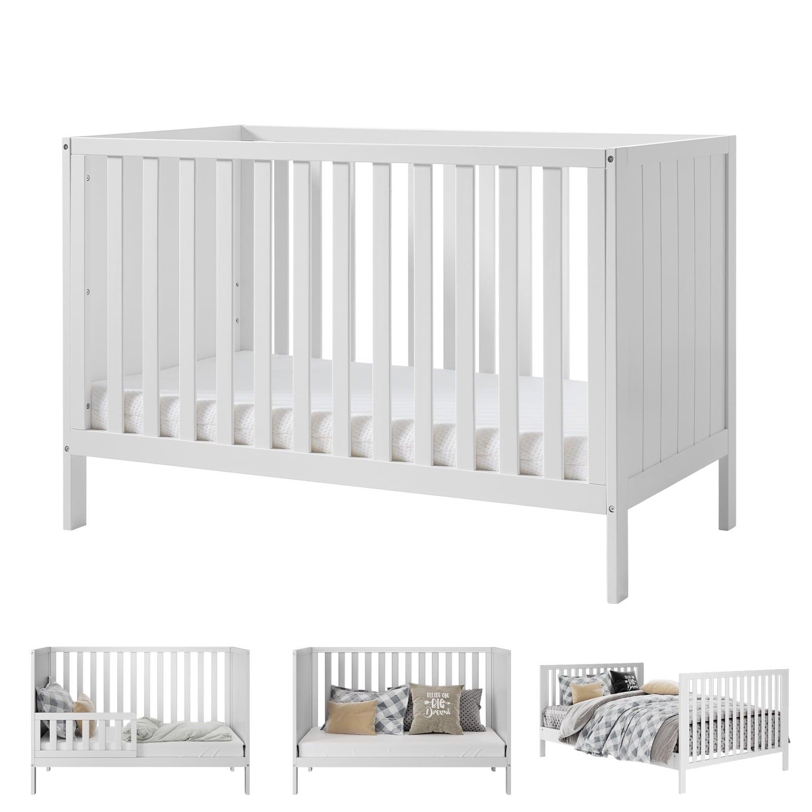HARPPA 5-in-1 Convertible Baby Crib for Infant to Toddler, White