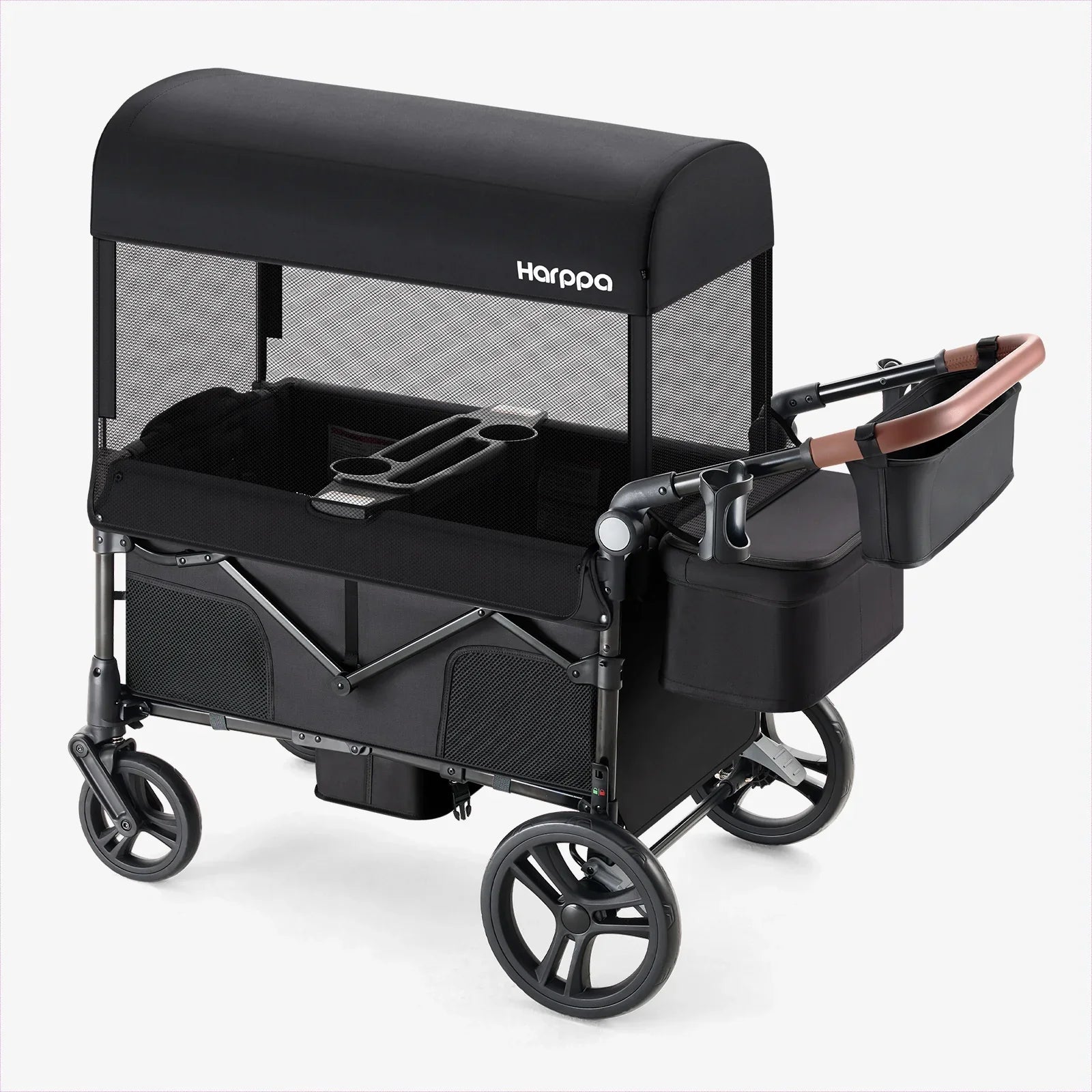 Black Remy 2-Seat Wagon Stroller