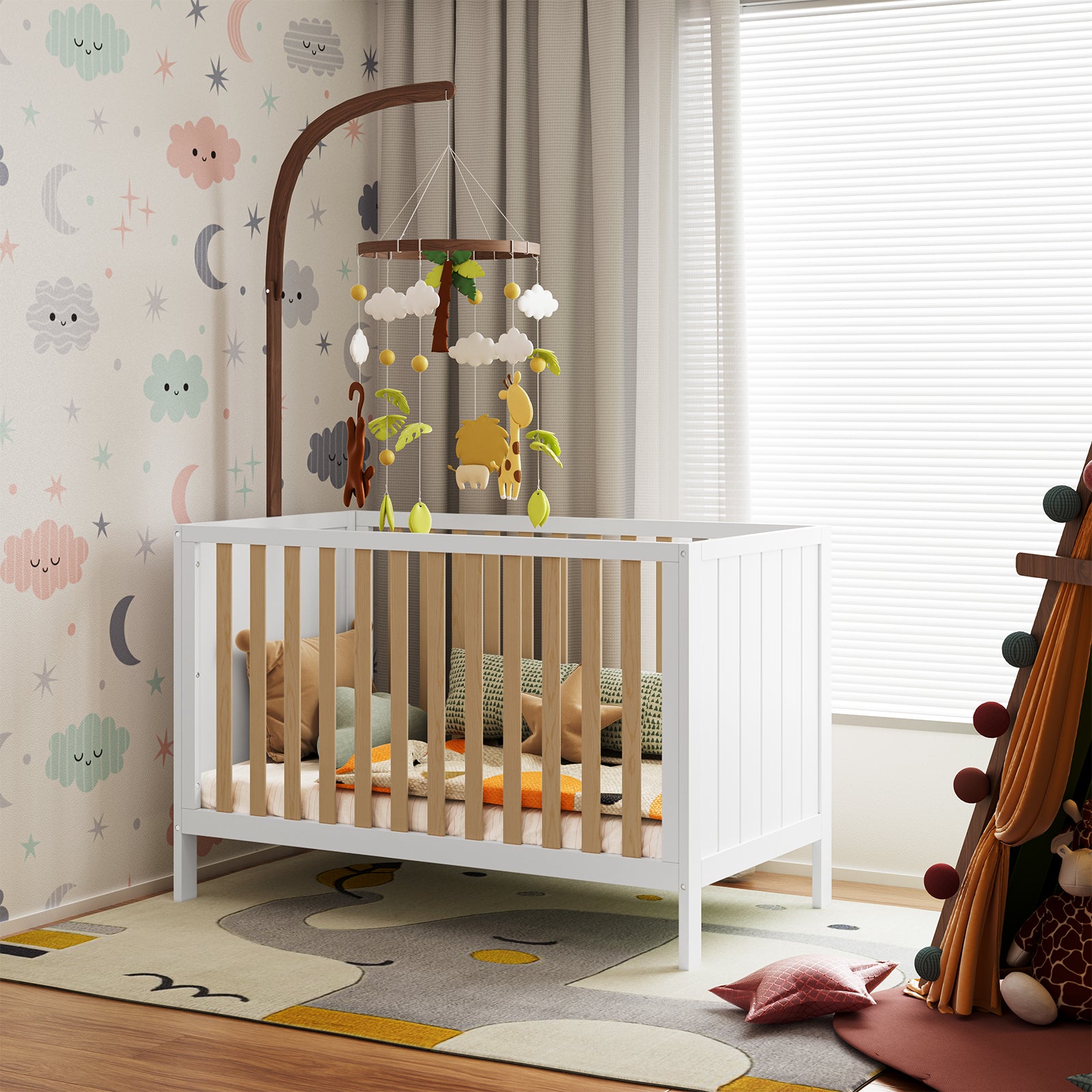 #color_White + Natural Wood