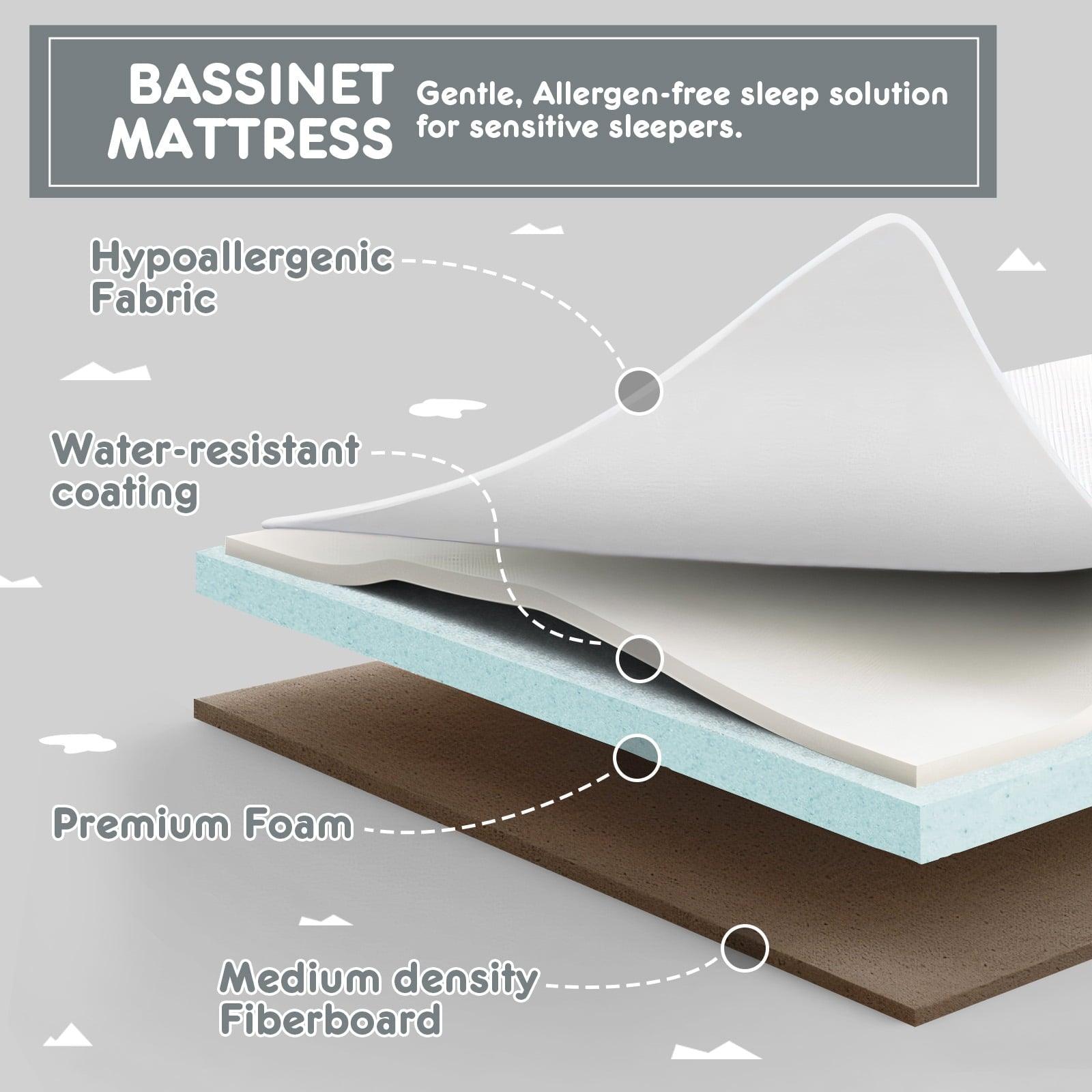 HARPPA 3 in 1 Baby Bassinet Bedside Sleeper, Height Adjustable, Easy Folding, Gray