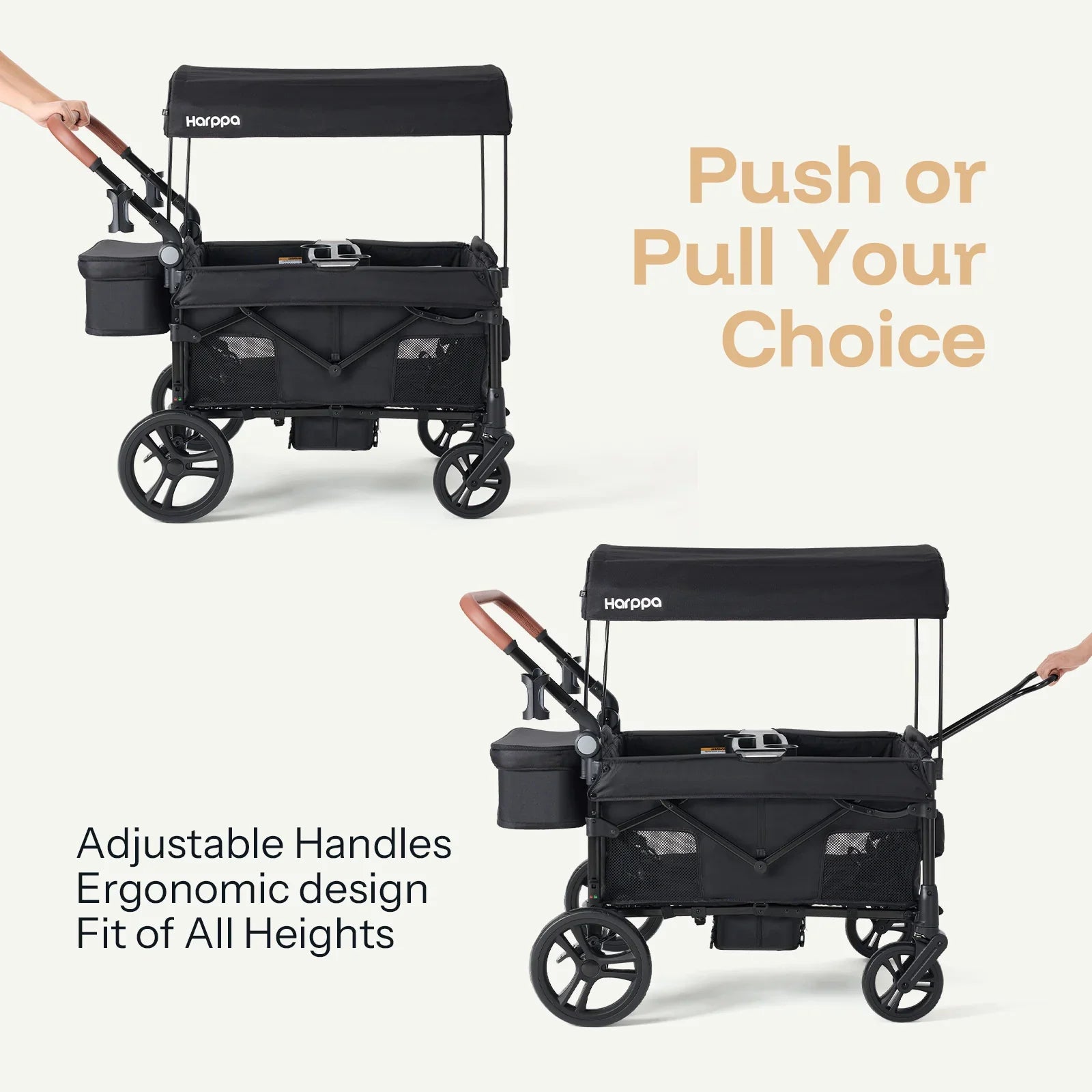 Harppa Remy Plus 4-Seat All-Terrain Wagon Stroller with Canopy for