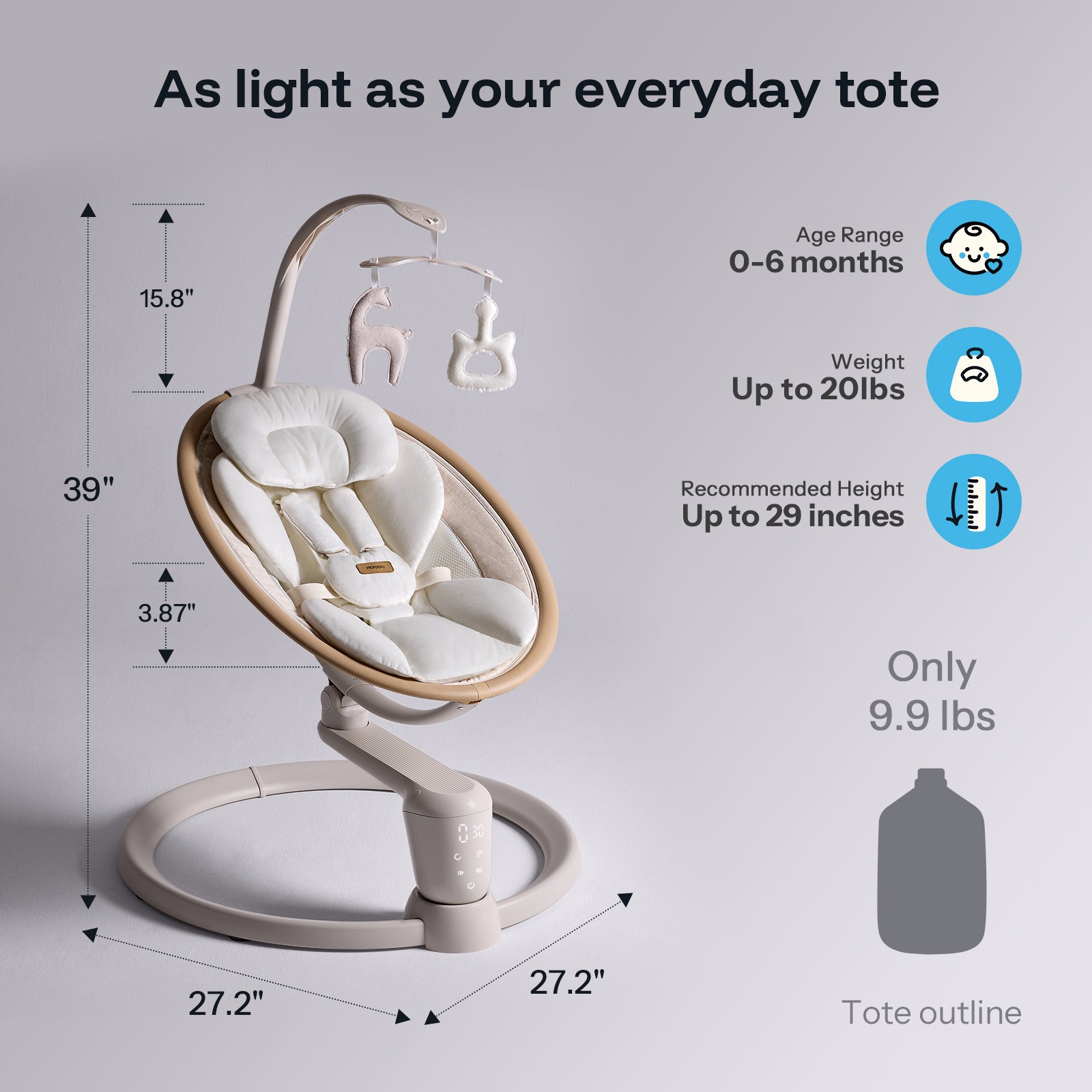 HARPPA Weddell Signature | Eye-Level Electric Baby Swing