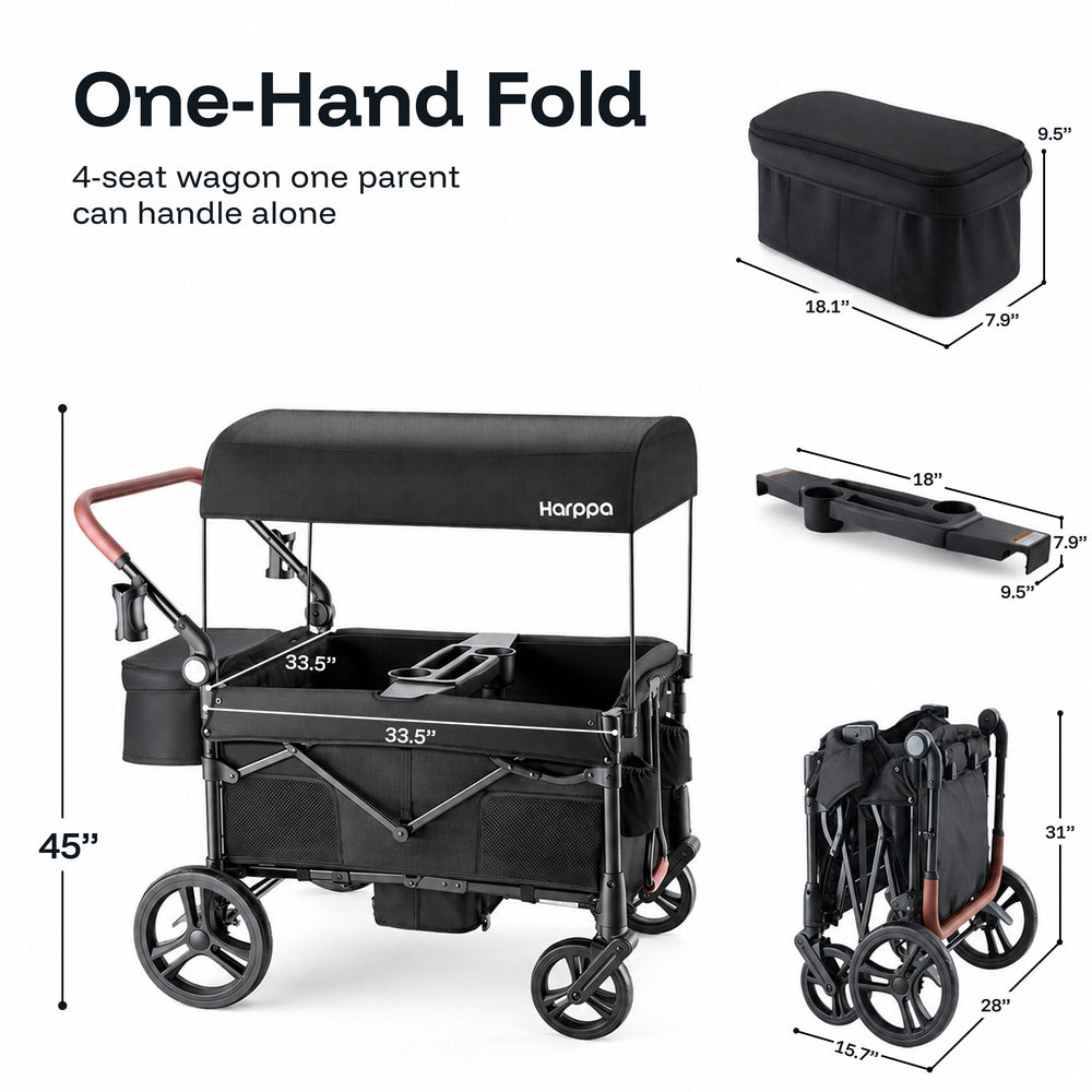 Harppa Remy Plus | 4-Seat All-Terrain Wagon Stroller — More Room, More Adventure