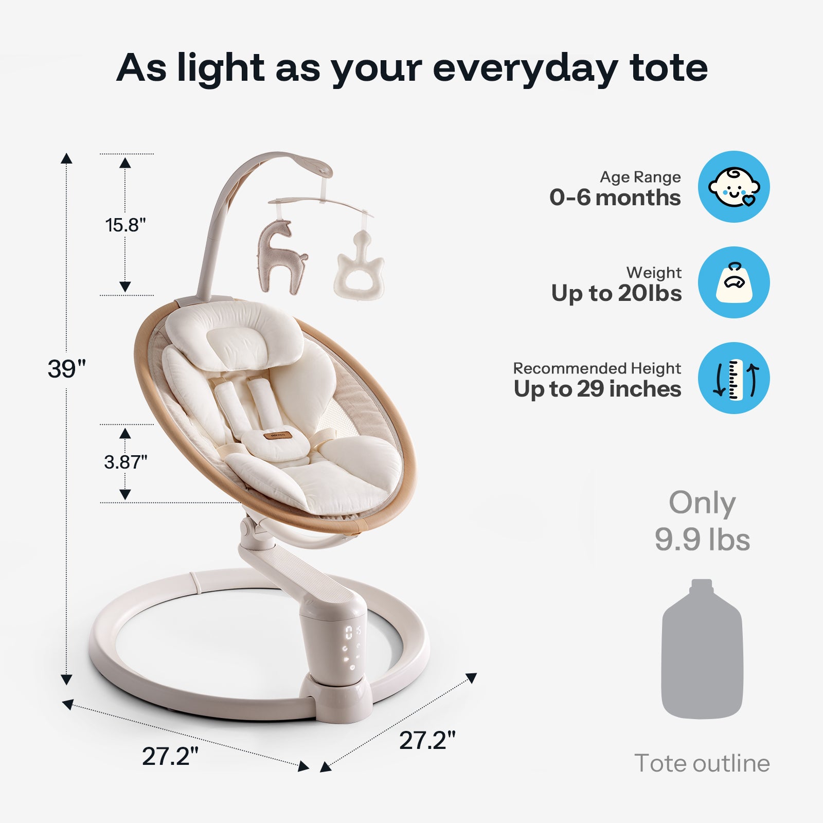 HARPPA Weddell Signature | Eye-Level Electric Baby Swing