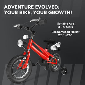 HARPPA Surgo Kids Bike: Ages 3-6, Sizes 12, 14 16 Inch, Perfect for Boys & Girls with Training Wheels