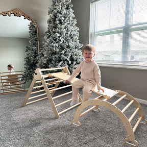 HARPPA 3-in-1 Toddler Climbing Toys Indoor Pikler Triangle Set