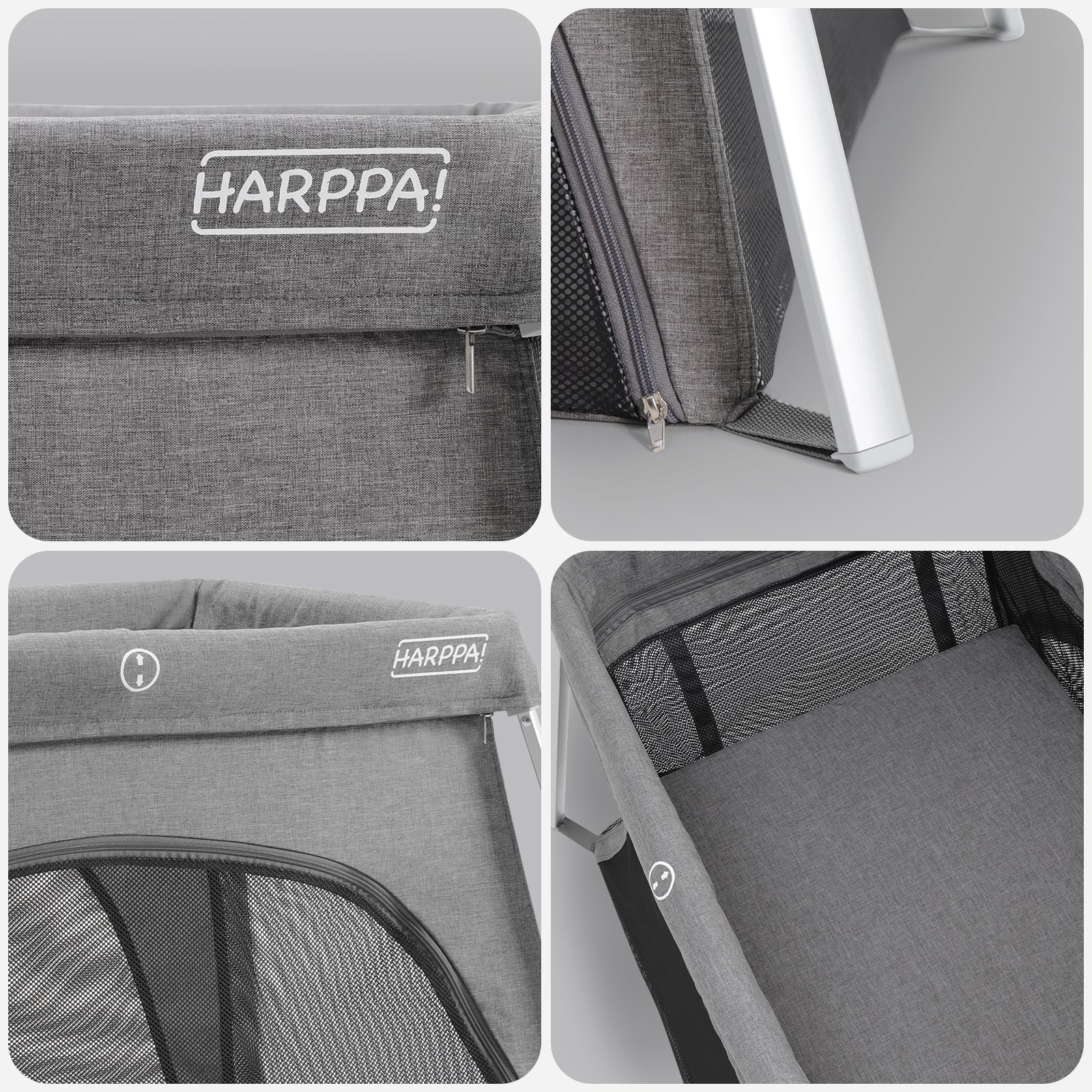 HARPPA Rossi | Lightweight Foldable Pack and Play Travel Crib with Comfy Mattress for Infants to Toddlers