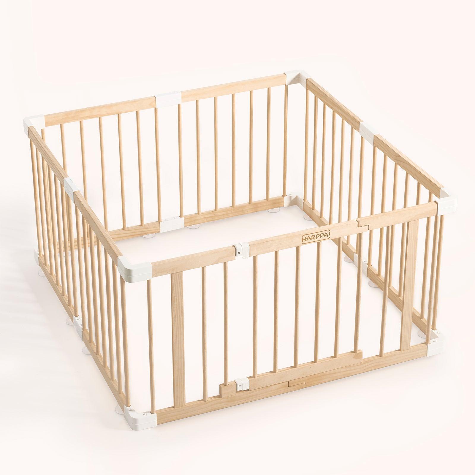 HARPPA Wooden Baby Gate Playpen Non-Toxic Foldable DIY