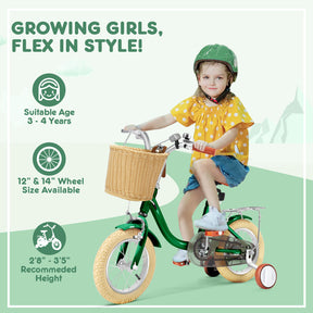 HARPPA Rido 12-14 Inch Kids Bike: Ideal Gift for Ages 3-5 with Training Wheels for Boys and Girls
