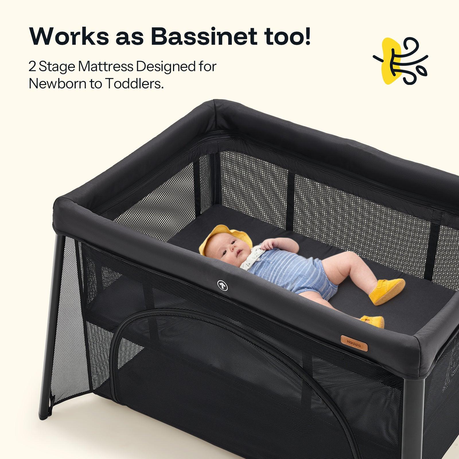 Harppa Rossi Pack n Play Travel Crib & Playard, Lightweight Portable Crib for Newborns to Toddlers