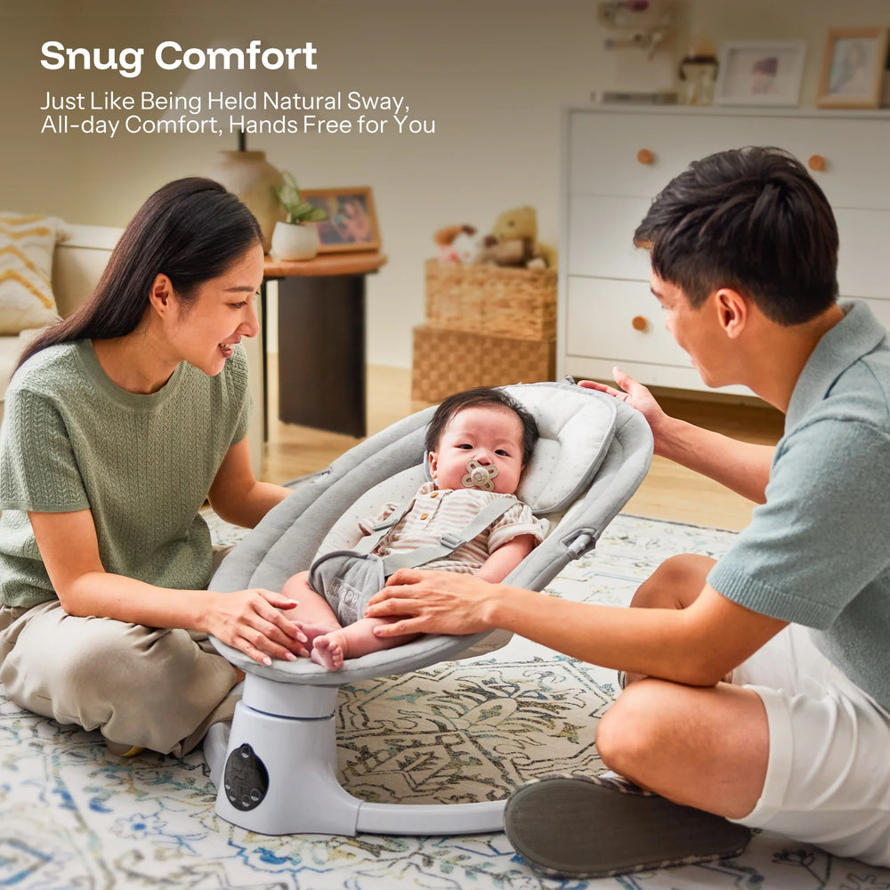 Harppa Weddell Lite Portable Electric Baby Swing for Newborns, Foldable Swing with 5 Speeds & Remote