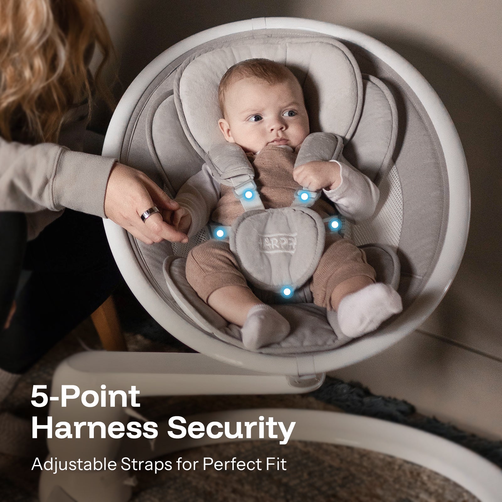 HARPPA Weddell Orbit | Electric Baby Swing for eye-level bonding