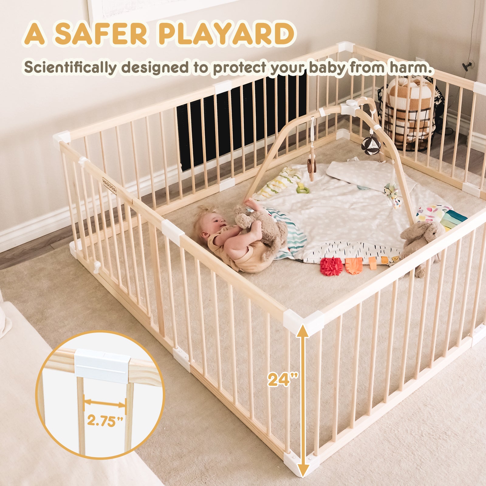 HARPPA Baby Gate Playpen Baby Fence for Babies and Toddlers