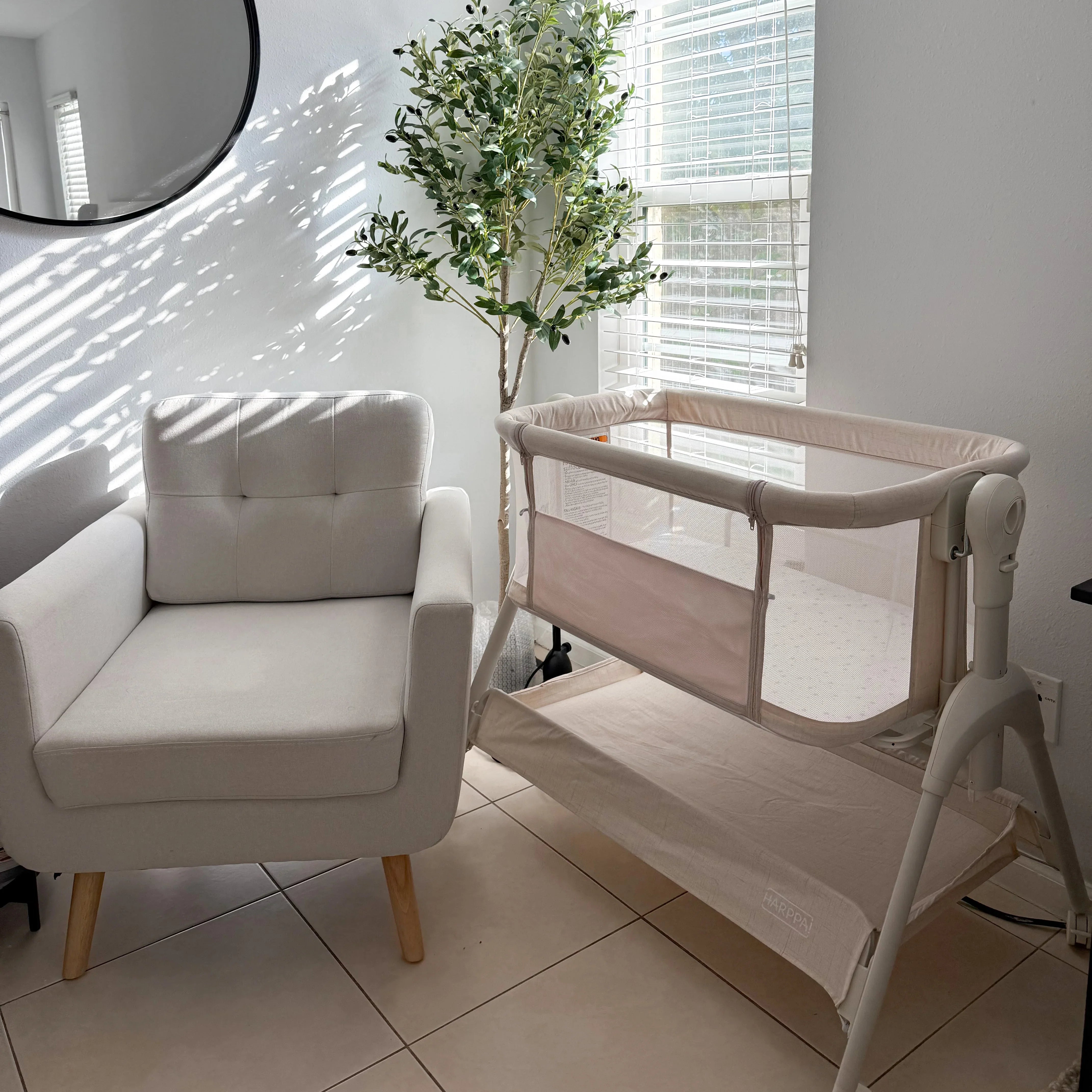 Harppa Cuddly Sway | 3-in-1 Rocking Baby Bassinet & Bedside