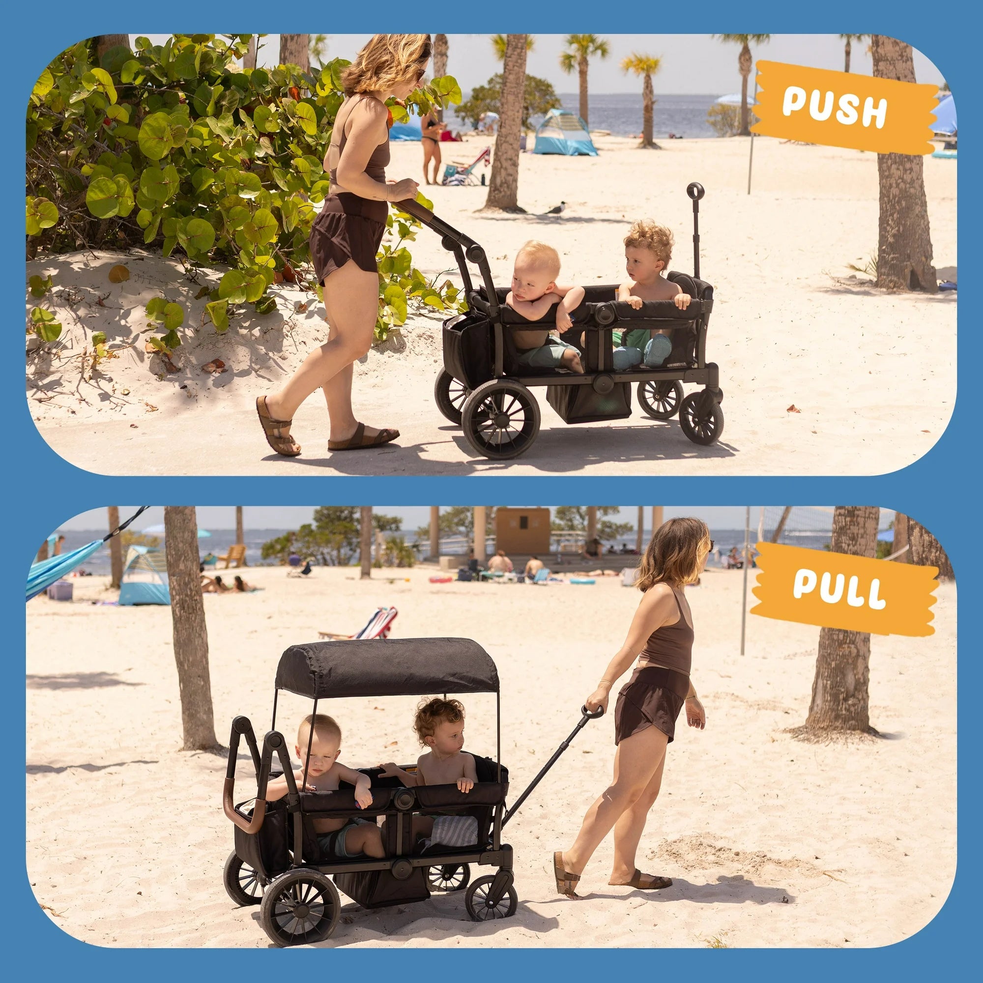 harppa lightweight travel stroller HARPPA | 2-Seat All-Terrain Wagon Stroller — Adventure Made Easy